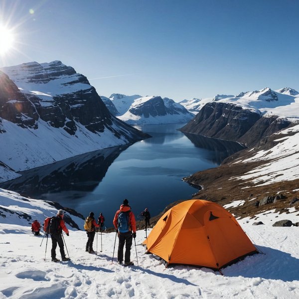 Comment organiser un camping pour une expédition de randonnée en région de fjords en hiver?
